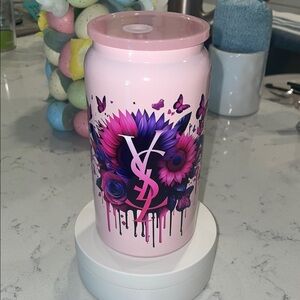Pink can tumbler